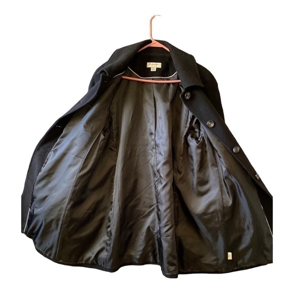 Preston & York Black 100% Wool Single Breasted Button Up Winter Coat Size 16 W - Picture 3 of 10